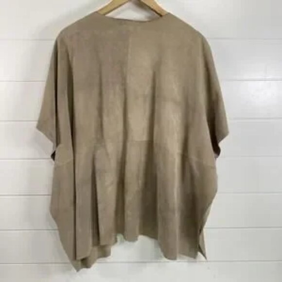 Eskandar Suede Leather Jacket Womens One Size Open Front Kimono England Luxury - Picture 7 of 15